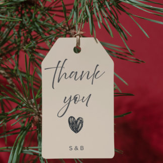 Timeless Classic Wedding Thank You Favor Tag Geschenkanhänger