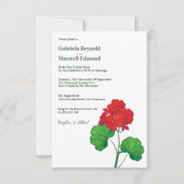 Timeless Customizable Geranium Floral Wedding Einladung