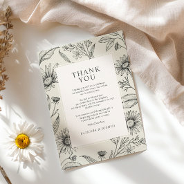 Timeless Daisy Wildblume Wedding Dankeskarte