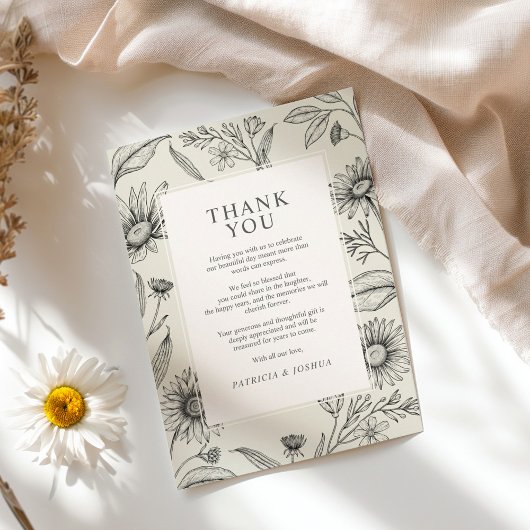 Timeless Daisy Wildblume Wedding Dankeskarte