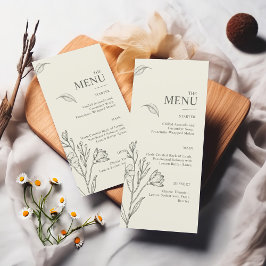 Timeless Daisy Wildblume Wedding Menu Menükarte