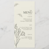 Timeless Daisy Wildblume Wedding Menu Menükarte (Vorderseite)