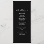 Timeless Dark Black Modern Minimalist Wedding Programm (Vorderseite)