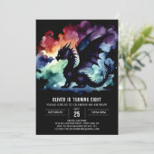Timeless Dragon Birthday Editable Einladung (Stehend Vorderseite)