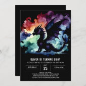 Timeless Dragon Birthday Editable Einladung (Vorne/Hinten)