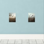 Timeless Drift – Surreal Pocket Watch Art Print Bilderwand Sets (Holzboden)