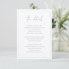 Timeless Dusty Blue Elegante Wedding Begleitkarte