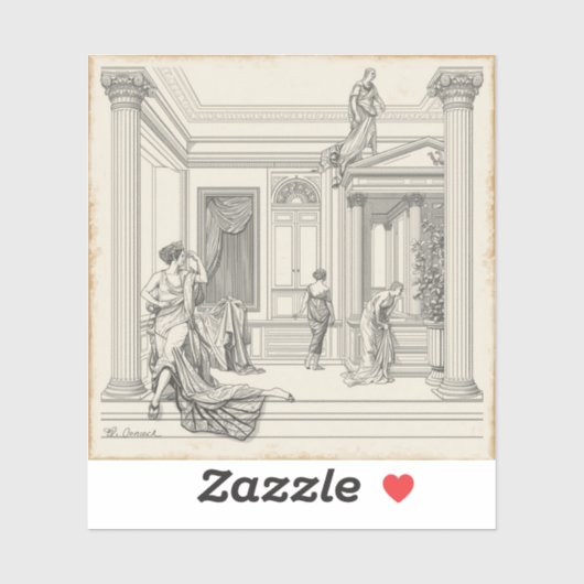 Timeless Elegance: Black & White Traditional Paint Aufkleber (Blatt)