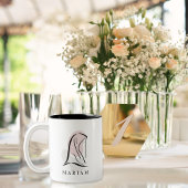 Timeless Elegance Customizable Hijab Line Art Zweifarbige Tasse
