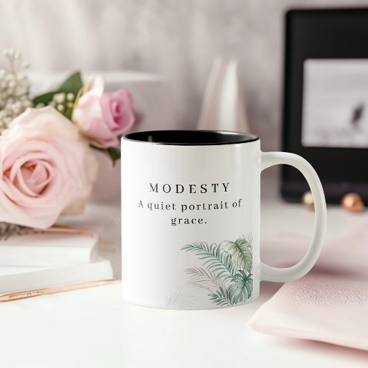 Timeless Elegance Customizable Hijab Line Art Zweifarbige Tasse