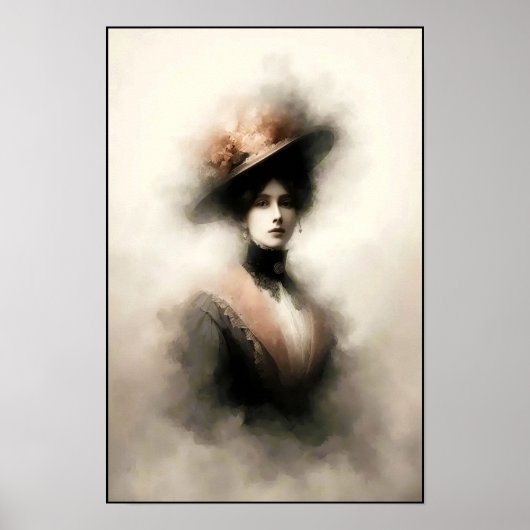 Timeless Elegance In Smoky Portrait Poster (Vorne)