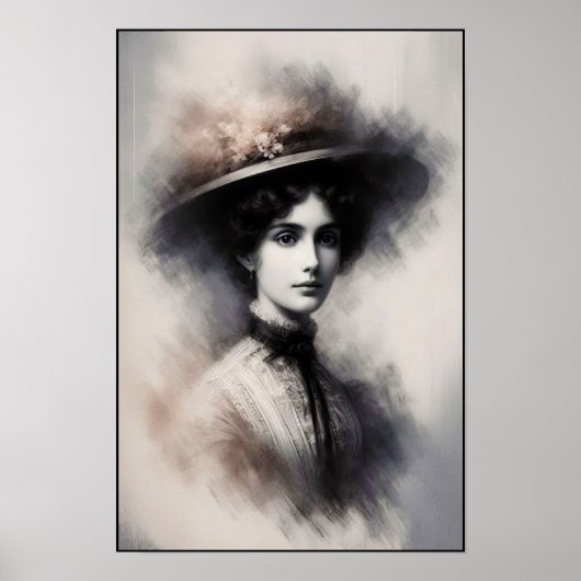 Timeless Elegance In Smoky Portrait Poster (Vorne)