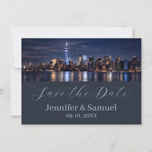 Timeless Elegance NYC Skyline Save the Date (Vorderseite)