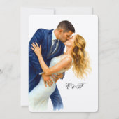 Timeless Elegance Wedding Golden Romance Couple Einladung (Rückseite)