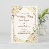 Timeless Elegance Wedding Invitation Einladung (Stehend Vorderseite)