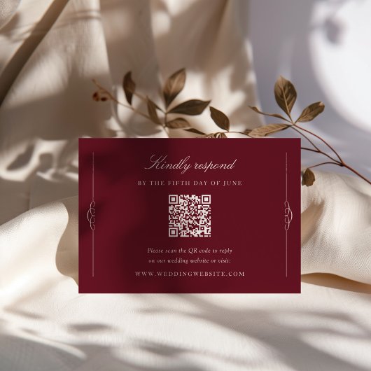 Timeless Elegance Wedding QR Code RSVP Begleitkarte