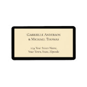 Timeless Elegant Black Cream Monogram Wedding Adressaufkleber (Vorne)