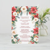 Timeless Elegant Christmas Wedding Wreath Photo Einladung (Stehend Vorderseite)