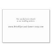 Timeless Elegant White Wedding Accommodation Cards Tischnummer (Rückseite)