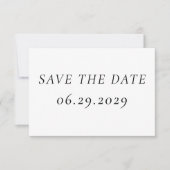 Timeless Elegant White Wedding Save The Date Card (Vorderseite)
