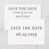 Timeless Elegant White Wedding Save The Date Card (Vorne/Hinten)