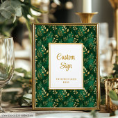 Timeless Emerald Green Gold Eucalyptus Wedding Poster
