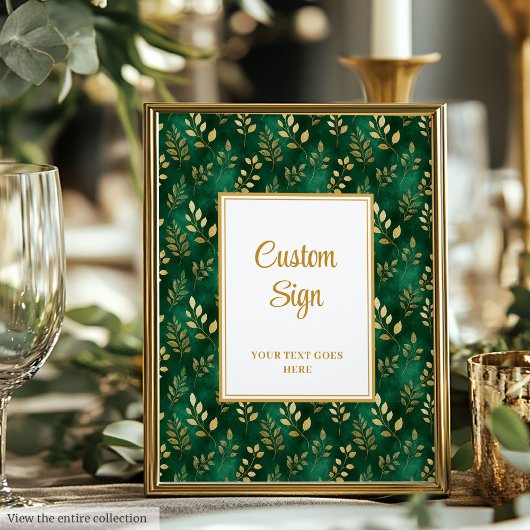 Timeless Emerald Green Gold Eucalyptus Wedding Poster
