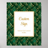 Timeless Emerald Green Gold Eucalyptus Wedding Poster (Vorne)