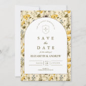 Timeless Floral Arch Wedding Save The Date (Vorderseite)