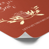 Timeless Floral Rustic Wedcorn Bar sign Poster (Ecke)