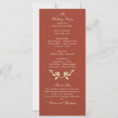 Timeless Floral Rustic Wedding Program (Rückseite)