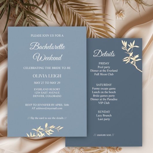 Timeless Floral Symphony Bachelorette Weekend Einladung
