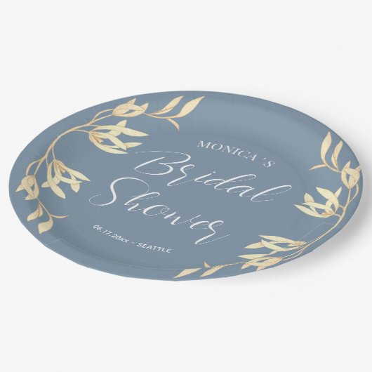 Timeless Floral Symphony Brautparty Pappteller (Schrägansicht)