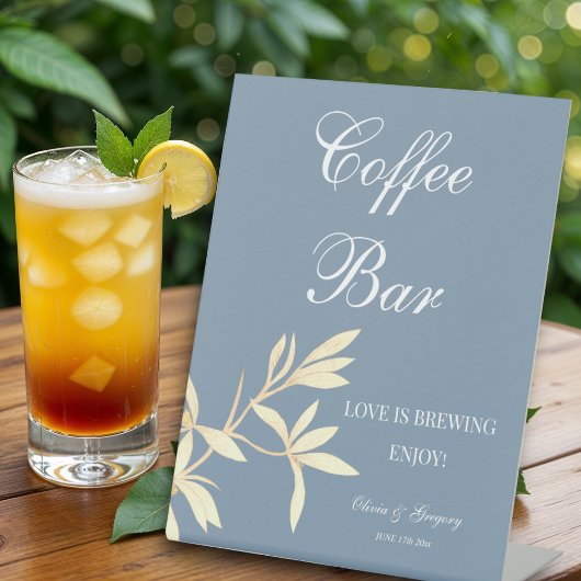 Timeless Floral Symphony Coffee Bar wedding Sockelschild