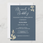 Timeless Floral Symphony in Blue Bridal Brunch Einladung (Vorderseite)