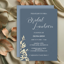 Timeless Floral Symphony in Blue Bridal Luncheon Einladung