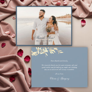 Timeless Floral Symphony in Blue Danke Einladung