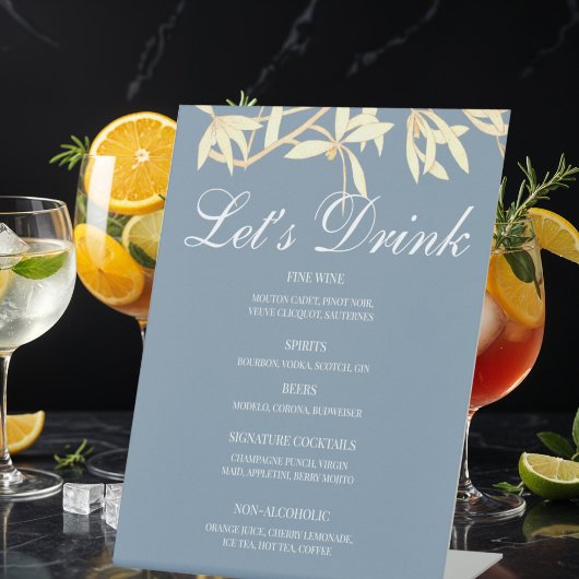 Timeless Floral Symphony in Blue Menu Bar Sockelschild