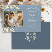Timeless Floral Symphony in Blue Save The Date