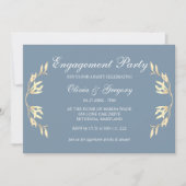 Timeless Floral Symphony in Blue Verlobung Einladung (Vorderseite)