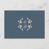 Timeless Floral Symphony in Blue Wedding Begleitkarte (Rückseite)