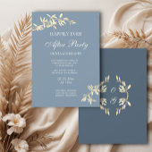 Timeless Floral Symphony in Blue Wedding Einladung