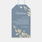 Timeless Floral Symphony in Blue Wedding Geschenkanhänger (Vorderseite)