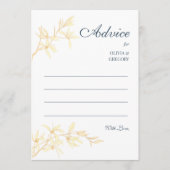 Timeless Floral Symphony in Blue Wedding Hinweiskarte (Vorderseite)