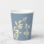 Timeless Floral Symphony in Blue Wedding Pappbecher (Rückseite)