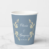Timeless Floral Symphony in Blue Wedding Pappbecher (Vorderseite)