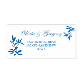 Timeless Floral Symphony in Blue Wedding Permastempel (Design)