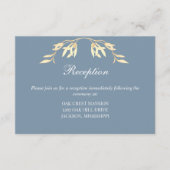 Timeless Floral Symphony in Blue Wedding Reception Begleitkarte (Vorderseite)