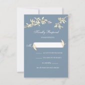 Timeless Floral Symphony in Blue Wedding RSVP (Vorderseite)