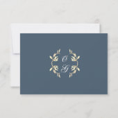 Timeless Floral Symphony in Blue Wedding RSVP Karte (Rückseite)